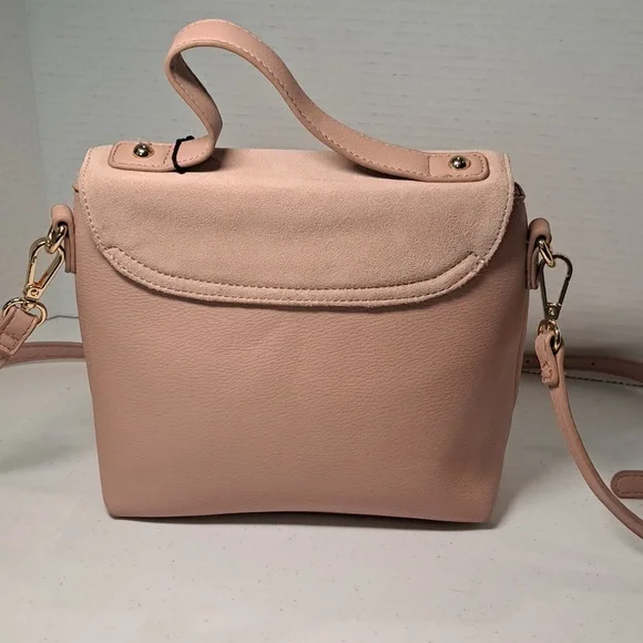 NWT Chic Pink Leather Crossbody Bag with Adjustable Strap By Moda Luxe - Picture 3 of 11